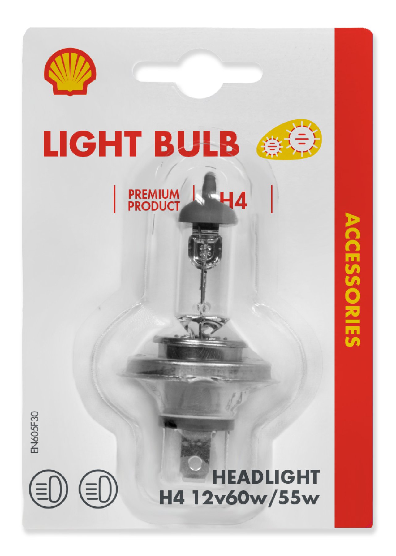 Light Bulb H4 12V60/55W  Shell Car Care by Kemetyl